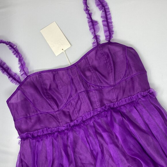 Ulla Johnson Priscilla ruffled tiered silk-organza midi dress 8 NWT $890 - Picture 9 of 15